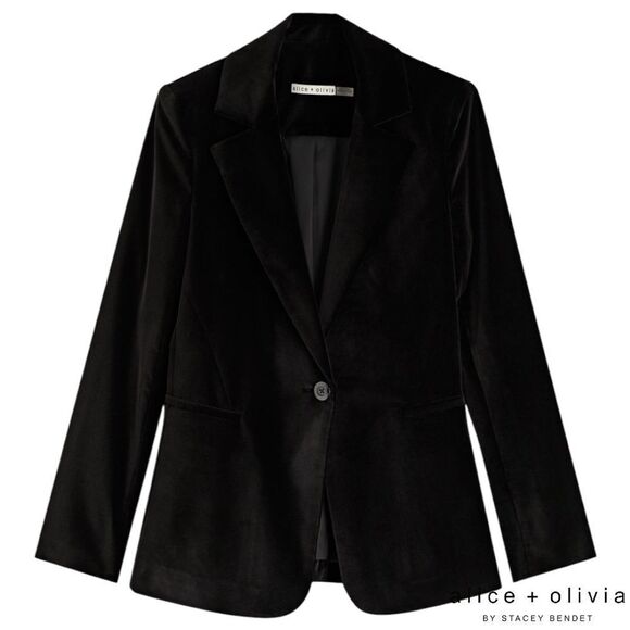 Alice + Olivia **NWT** Macey Velvet Black Blazer - Picture 8 of 15